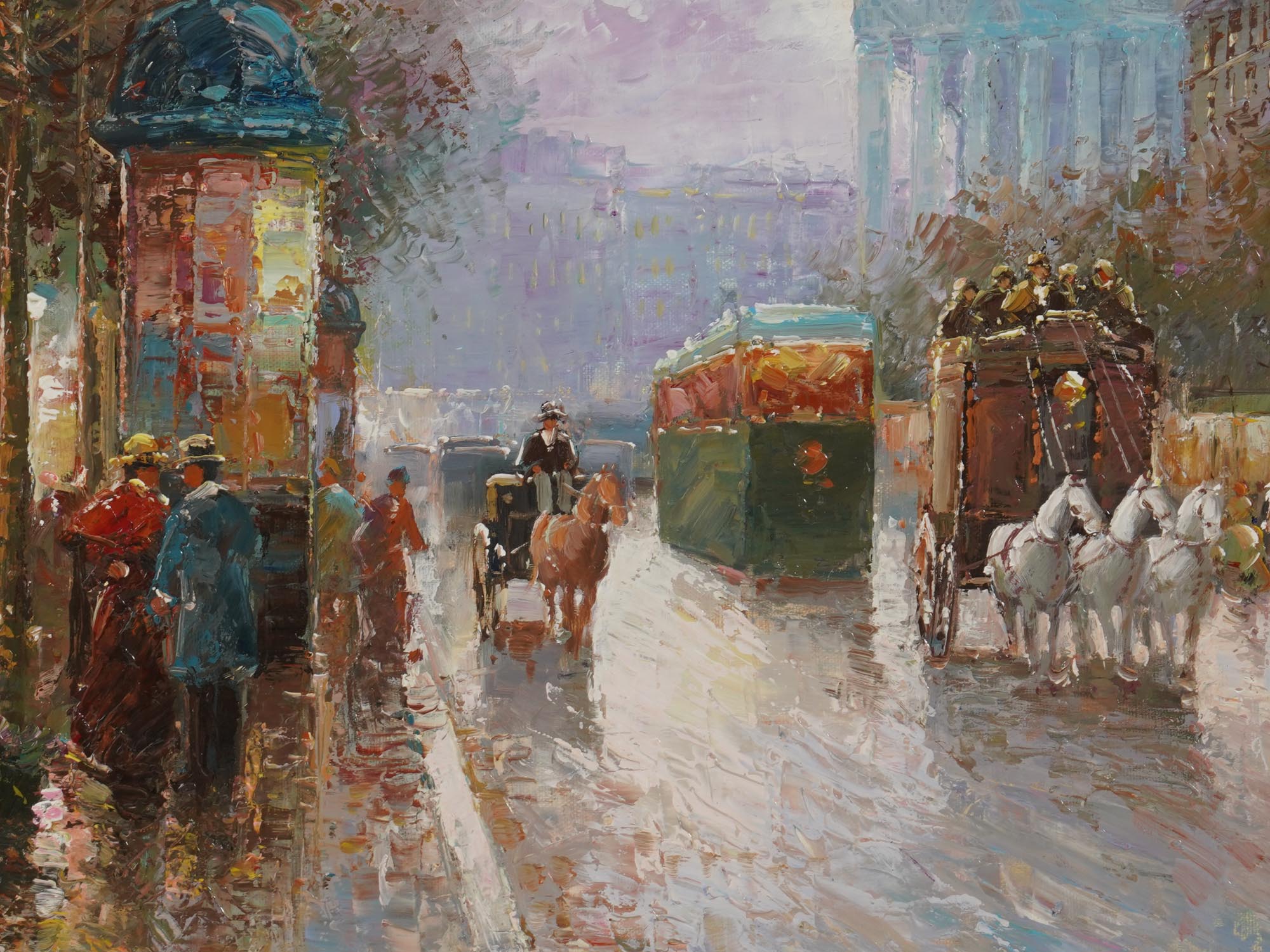 FRENCH PARIS CITYSCAPE OIL PAINTING BY T E PENCKE PIC-2